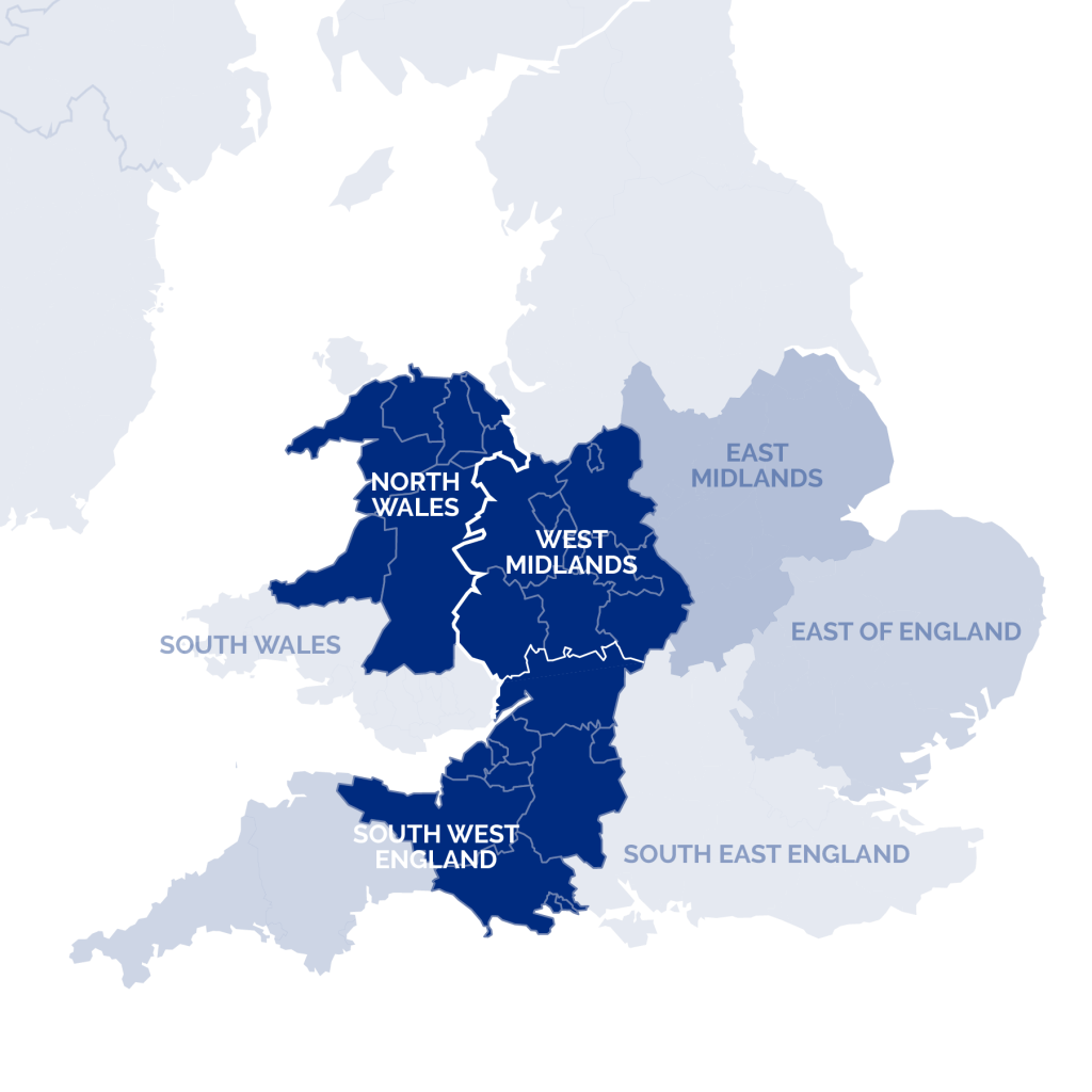 Pet Sitters Near You - Map of Wales, West Midlands and the South West