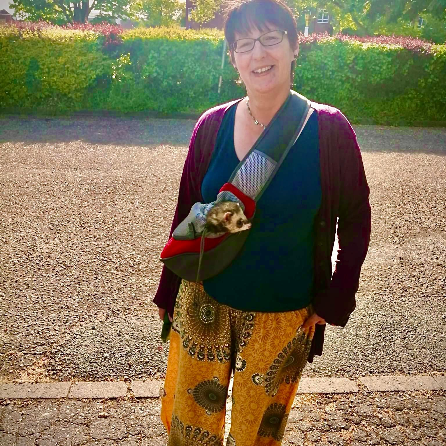 A lady pet sitter